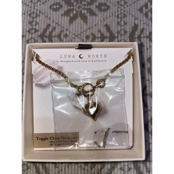 Gold Heart Toggle Necklace - Picture 4 of 5